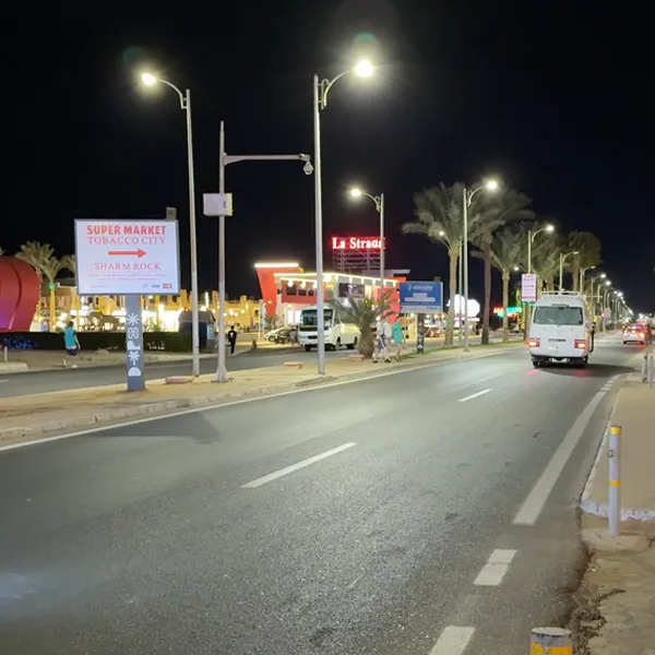 Main street of Nabq district at night