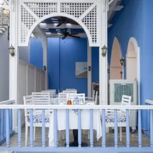 Outdoor terrace and seating area of Koutouki restaurant at Soho Square Sharm El Sheikh