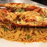 Astakomakaronada luxury Greek lobster pasta at Koutouki Restaurant Soho Square Sharm El Sheikh