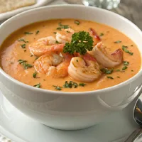 Garidosoupa Greek shrimp soup at Koutouki Restaurant Soho Square Sharm El Sheikh