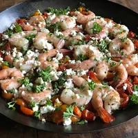 Shrimp Santorini cooked with tomato and feta at Koutouki Greek Restaurant Soho Square Sharm El Sheikh