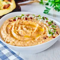 Tirokafteri spicy Greek feta cheese dip at Koutouki Restaurant Soho Square Sharm El Sheikh
